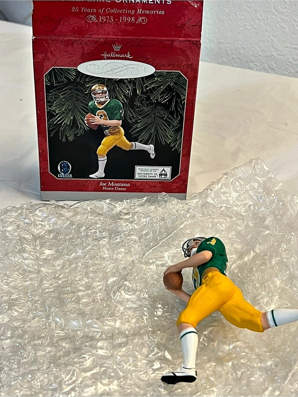 Hallmark Joe Montana Notre Dame Hallmark Keepsake Ornament Football Ornament